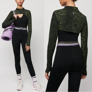 NWT Maje Printed Mini Top Khaki Leopard Print